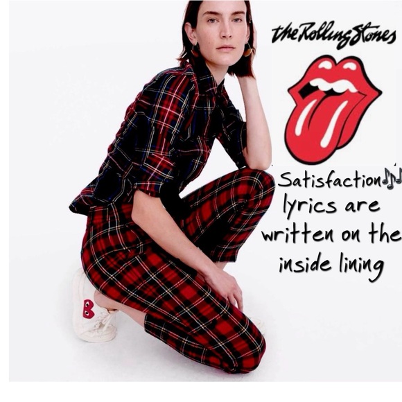 Tartan Plaid Pants, 💋Rolling Stones Song Lyrics on Lining by Lyric Culture, 8 - Picture 14 of 15